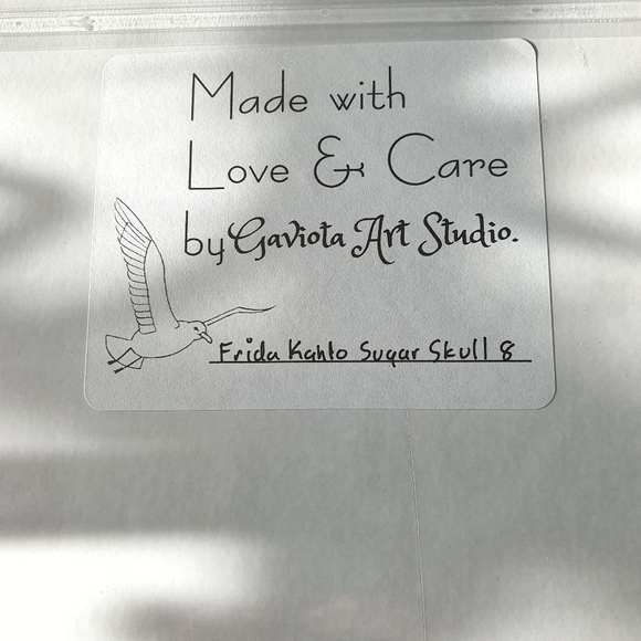 Frida Kahlo Sugar Skull 8 Acrylic Painting - Picture 4 of 7